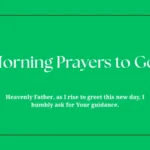 Morning Prayers to God