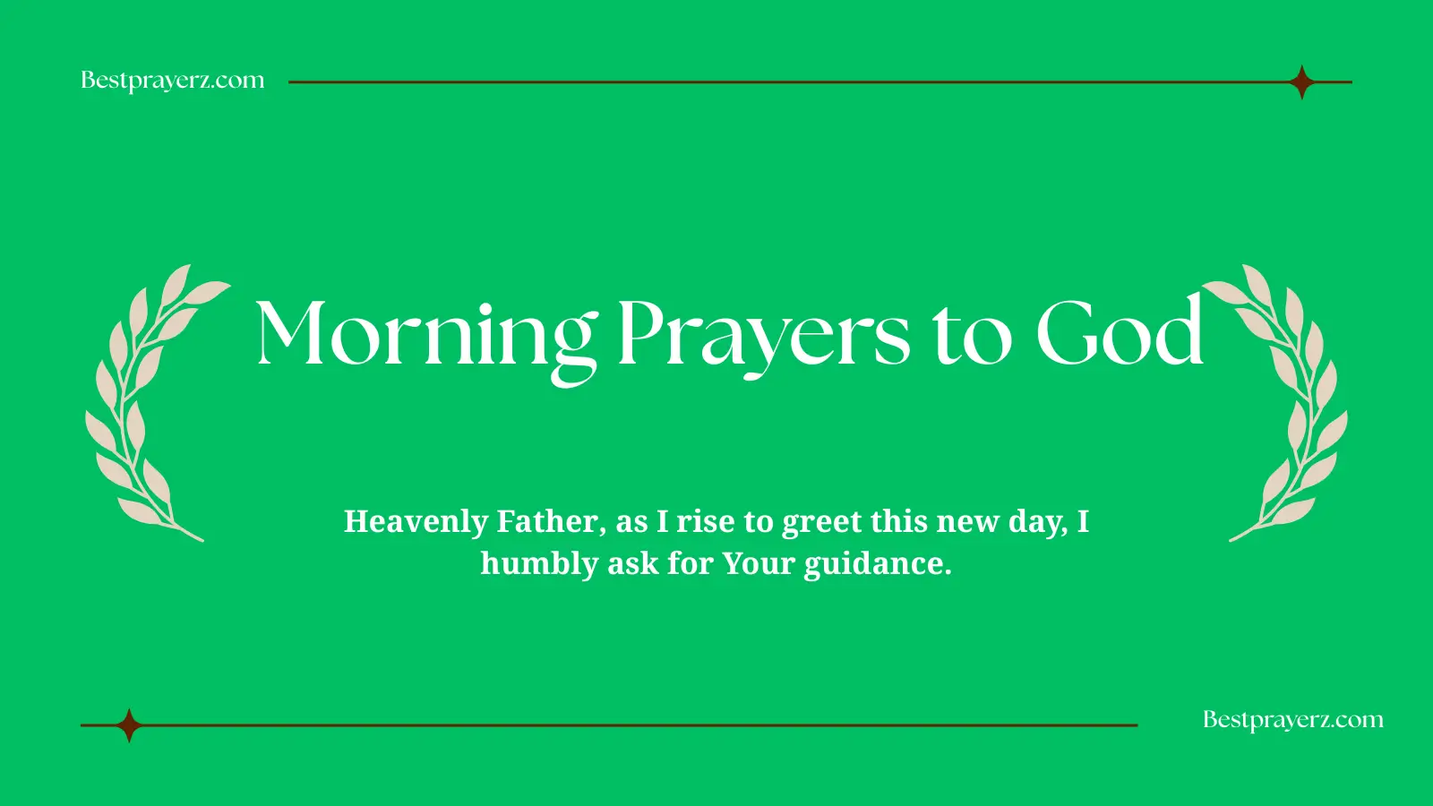 Morning Prayers to God